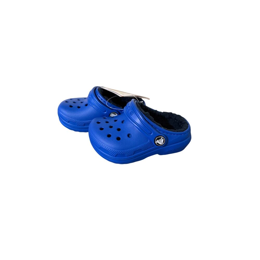 Crocs Unisex-Child Classic Lined Clog Blue Bolt Size 6 Toddler
